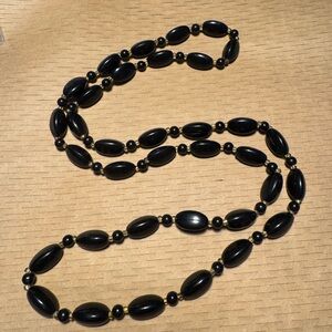 Elegant Black Beaded Necklace